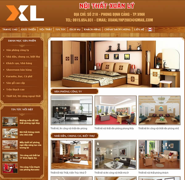 Thiết kế website nội thất tại Vinh Nghệ An